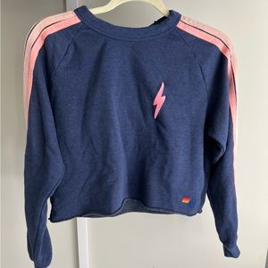 Aviator Nation bolt crop sweatshirt